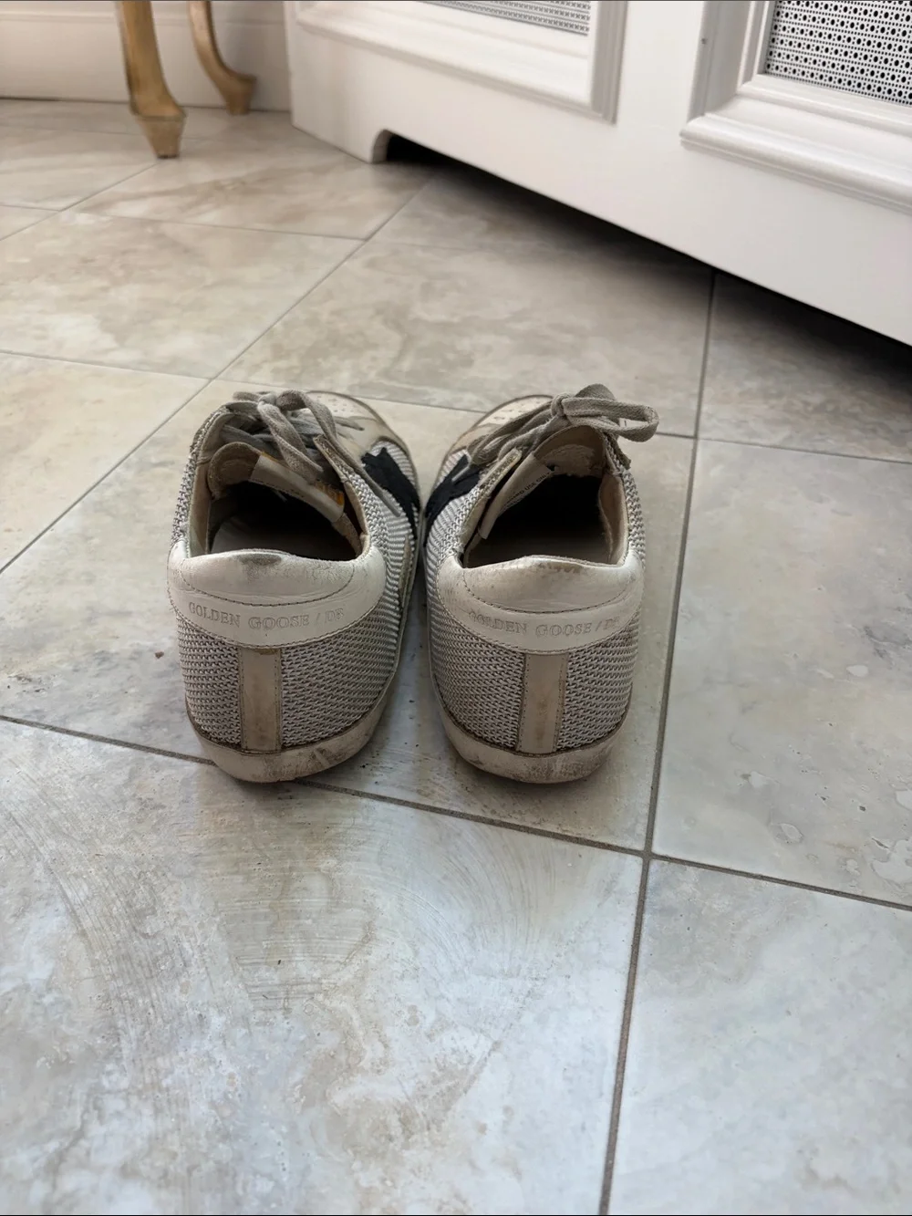 Golden Goose White Sneakers with Black Star Accent